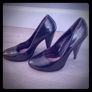 Paris Hilton Silver Heels